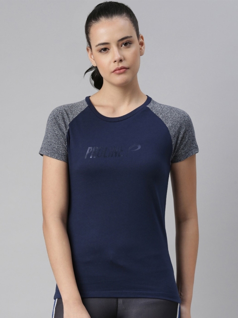 

Proline Women Blue Brand Logo Printed Cotton T-shirt