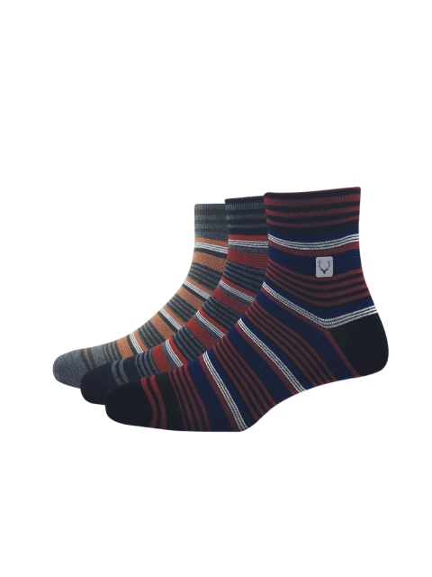 

Allen Solly Men Pack Of 3 Patterned Above Ankle-Length Socks, Black