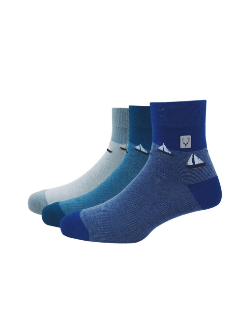 

Allen Solly Men Pack Of 3 Patterned Above Ankle-Length Socks, Blue