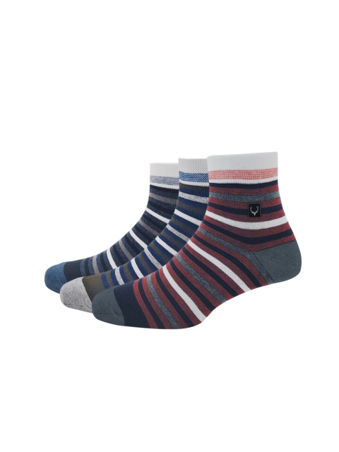 

Allen Solly Men Pack of 3 Striped Socks, Grey melange