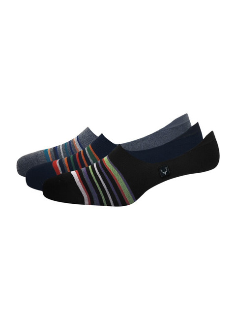 

Allen Solly Men Pack Of 3 Striped Shoe-Liners, Black