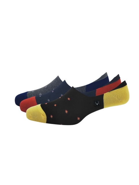 

Allen Solly Men Pack Of 3 Patterned Shoe-Liners, Black