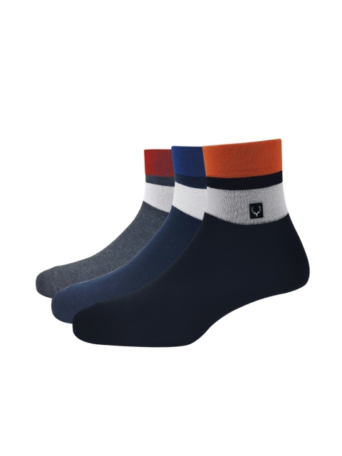 

Allen Solly Men Pack Of 3 Patterned Above Ankle-Length Socks, Black