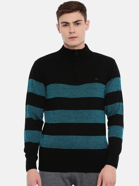 

Proline Men Black & Blue Striped Pullover
