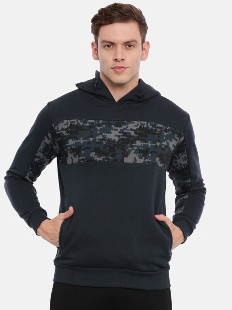 

Proline Men Grey Printed Hooded Sweatshirt