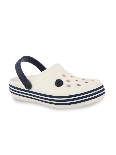 

NEOZ Men White & Navy Blue Rubber Clogs