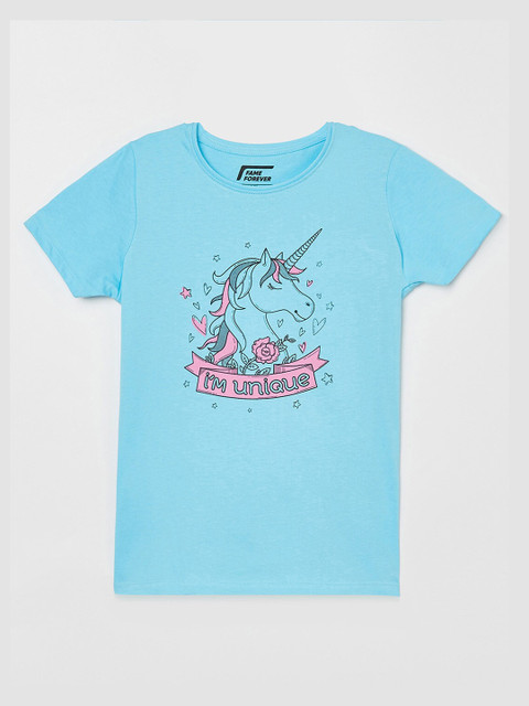 

Fame Forever by Lifestyle Graphic Blue Print Top