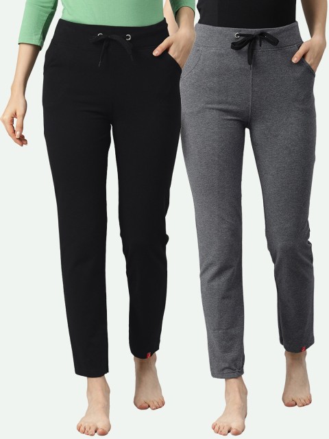 

NOT YET by us Women Pack of 2 Grey & Black Track Pants