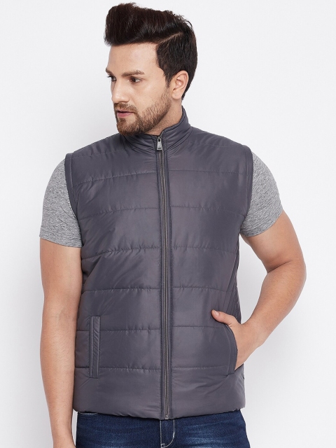 

THE MILLION CLUB Men Charcoal Grey Insulator Padded Jacket