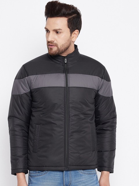 

THE MILLION CLUB Men Black Colourblocked Insulator Padded Jacket