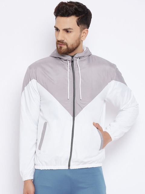 

THE MILLION CLUB Men White Colourblocked Insulator Sporty Jacket