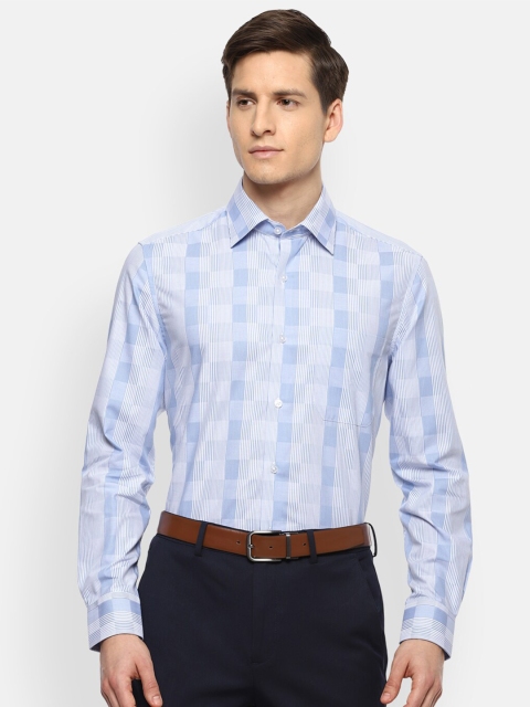 

Louis Philippe Men Blue Checked Formal Shirt
