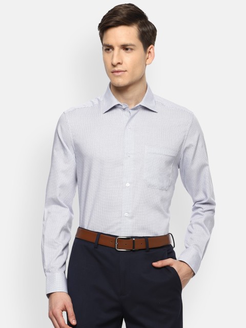 

Louis Philippe Men Grey Textured Formal Shirt