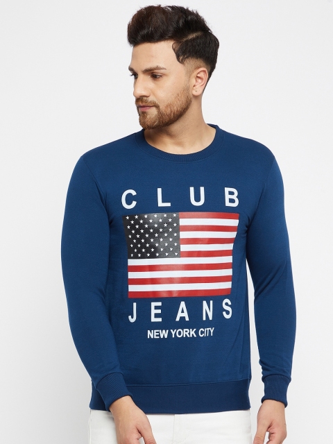 

THE MILLION CLUB Men Blue Printed Sweatshirt