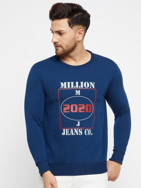 

THE MILLION CLUB Men Blue Printed Sweatshirt