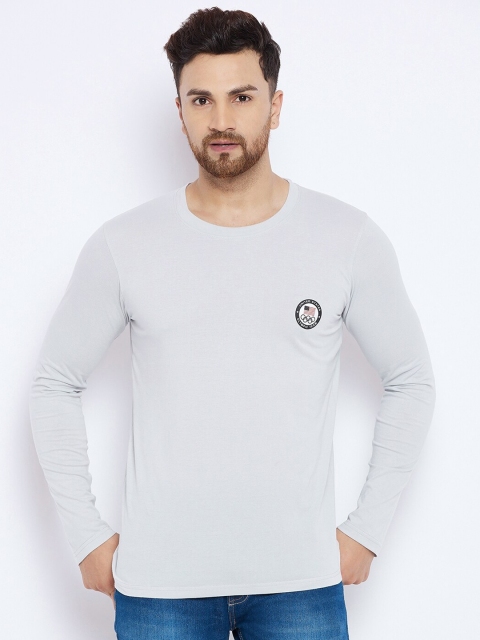 

THE MILLION CLUB Men Grey Solid T-shirt