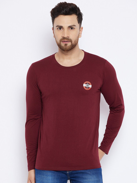 

THE MILLION CLUB Men Maroon Pockets T-shirt