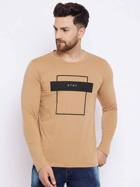 

THE MILLION CLUB Men Beige & Black Printed T-shirt