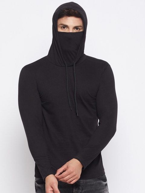 

THE MILLION CLUB Men Black Hooded T-shirt