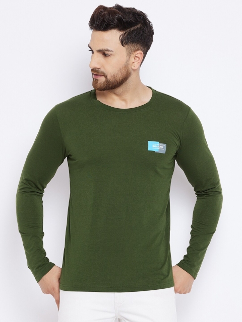 

THE MILLION CLUB Men Olive Green Pockets T-shirt