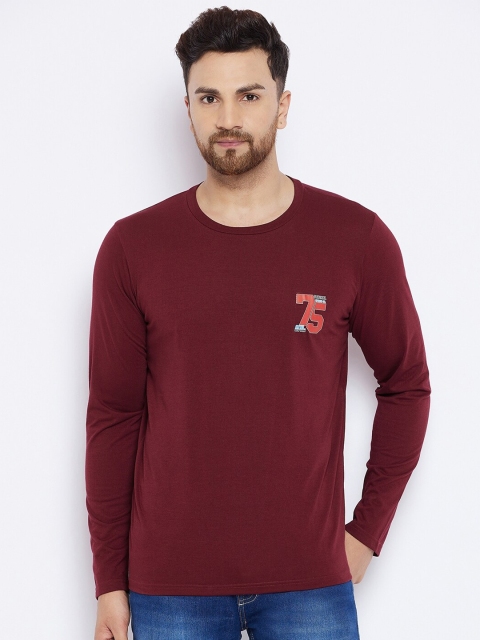 

THE MILLION CLUB Men Maroon Pockets T-shirt