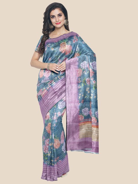 

Kalamandir Grey Floral Zari Tissue Saree