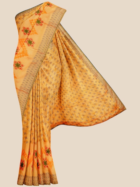 

Kalamandir Women Orange Printed Silk Blend Saree