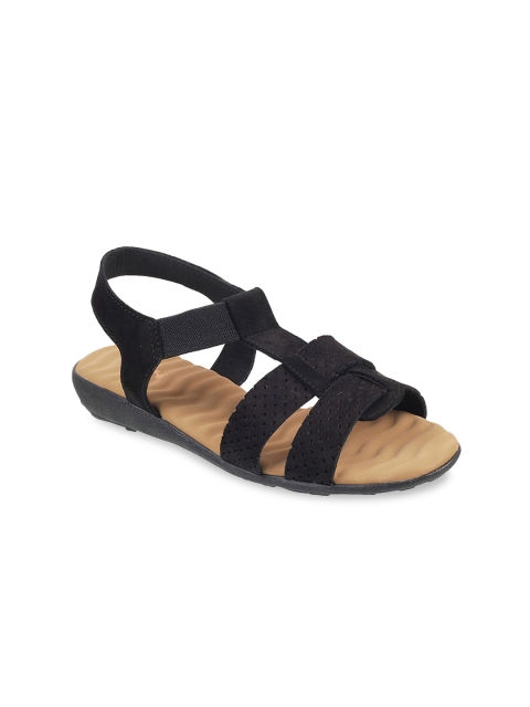 

Mochi Women Black Open Toe Flats