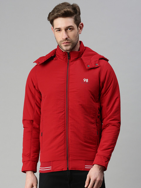 

SHOWOFF Men Red Lightweight Bomber with Patchwork Jacket