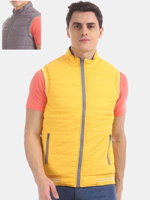 

Ruggers Men Yellow & Grey Reversible Padded Jacket