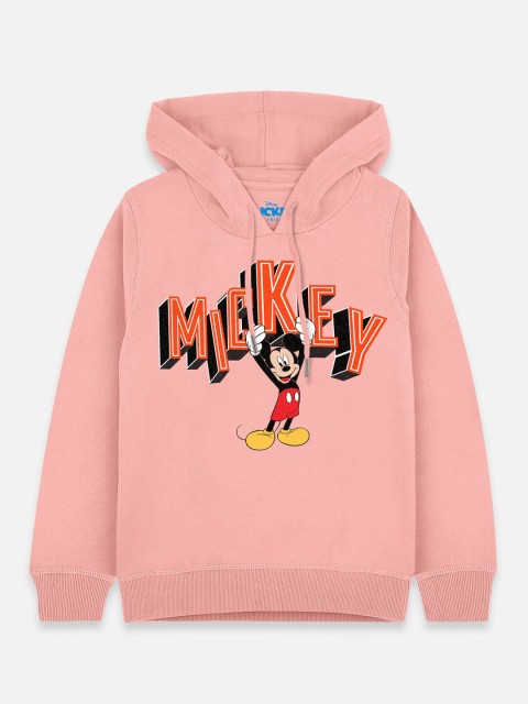 

Kids Ville Mickey & Friends Boys Pink Printed Hooded Sweatshirt