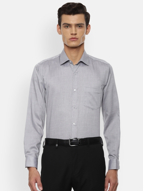 

Van Heusen Men Grey Solid Pure Cotton Formal Shirt