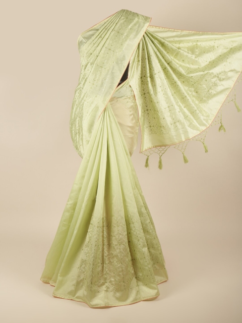 

Pothys Green Ethnic Motifs Embroidered Art Silk Saree