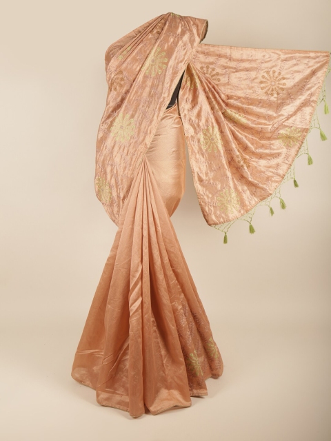

Pothys Mauve Floral Embroidered Art Silk Saree