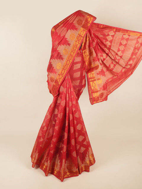 

Pothys Women Red Printed Cotton Blend Saree