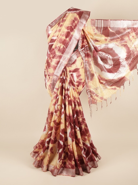 

Pothys Multicolour Tie & Dye Printed Jute Cotton Saree, Beige