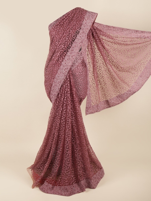 

Pothys Pink Floral Net Saree