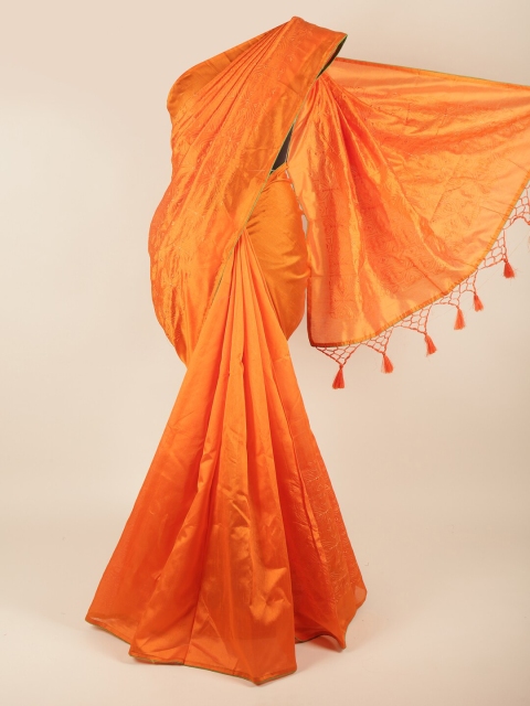 

Pothys Orange Ethnic Motifs Art Silk Saree
