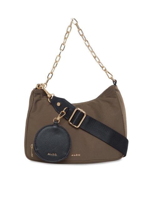 

ALDO Green PU Structured Hobo Bag with Bow Detail
