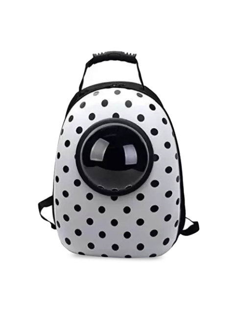 

Emily pets White And Black Printed Breathable Pet Capsule Carrier Travel Bag