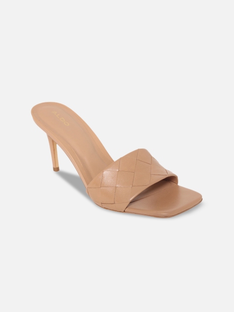 

ALDO Beige Leather Mules