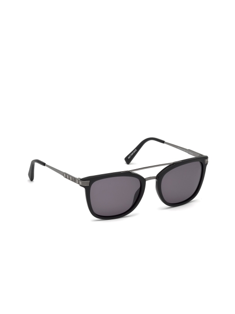 

Ermenegildo Zegna Men Grey Lens & Black Wayfarer Sunglasses with UV Protected Lens