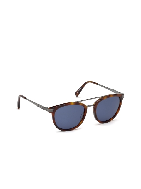 

Ermenegildo Zegna Men Blue Lens Brown Square Sunglasses & UV Protected Lens EZ0077 54 52V
