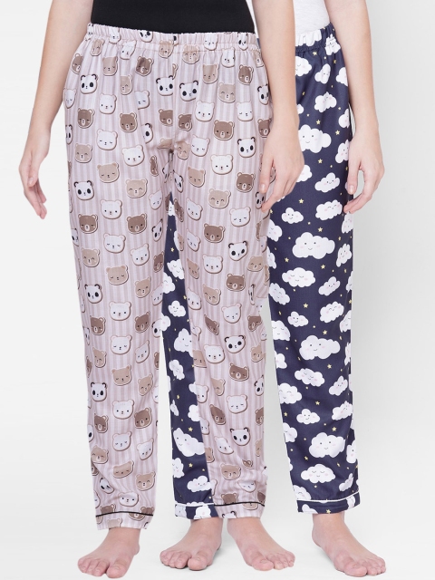 

FashionRack Women Set of 2 Multi Printed Lounge Pants