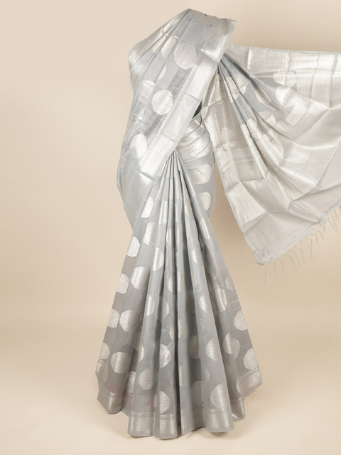 

Pothys Grey & Silver Zari Saree