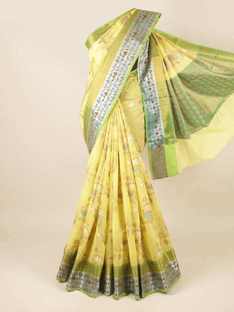 

Pothys Women Green Woven Design Cotton Blend Saree