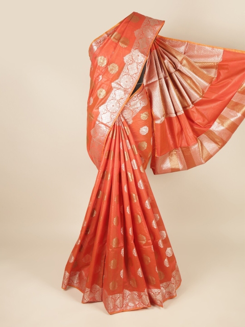 

Pothys Rust & Silver-Toned Saree