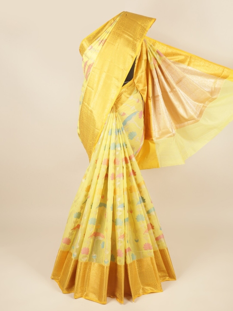 

Pothys Yellow Ethnic Motifs Zari Saree