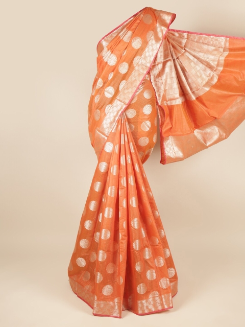 

Pothys Women Orange Cotton Blend Sarees