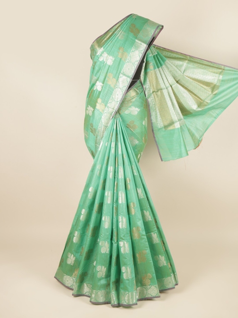 

Pothys Women Green Woven Design Cotton Blend Saree
